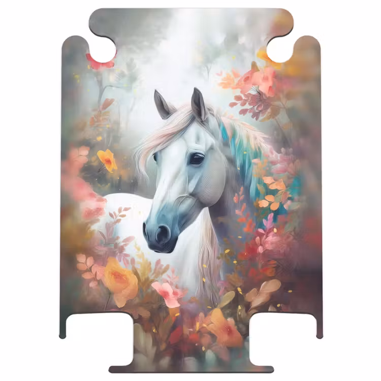 CaseSwap™ - Wit paard omringd door bloemen — 1