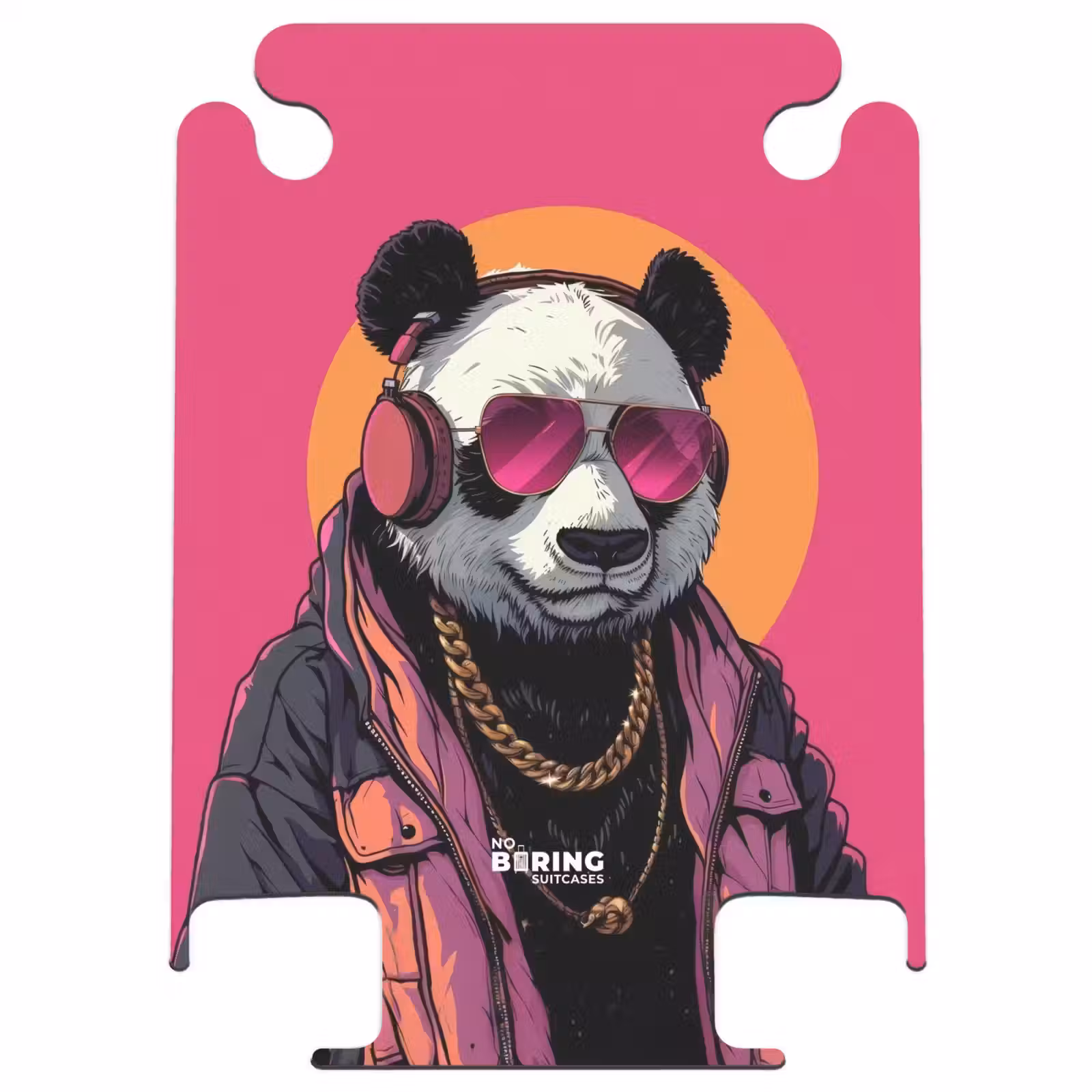 CaseSwap™ - Panda met Koptelefoon, Zonnebril en Gouden Ketting — 1