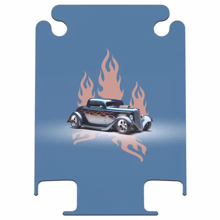 CaseSwap™ - Blauwe auto met roze vlammen — 1