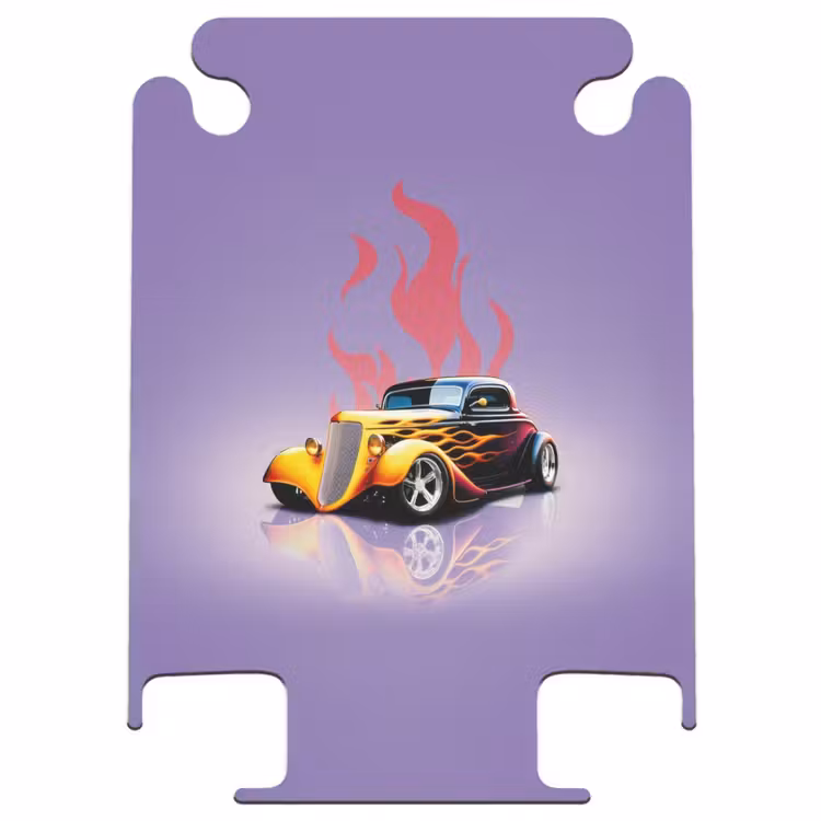 CaseSwap - Gele auto met roze vlammen — 1