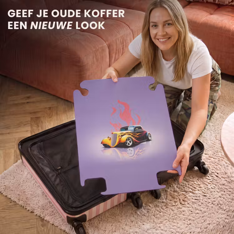 CaseSwap - Gele auto met roze vlammen — 3