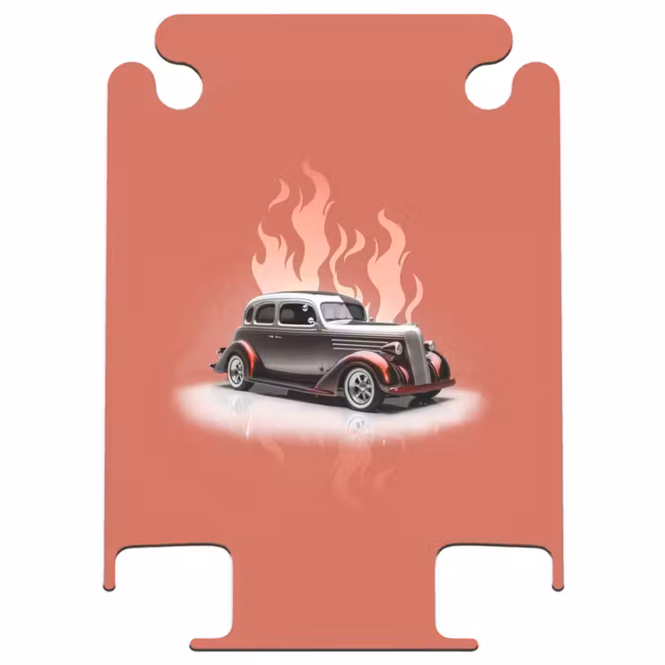 CaseSwap™ - Grijze auto met roze vlammen — 1