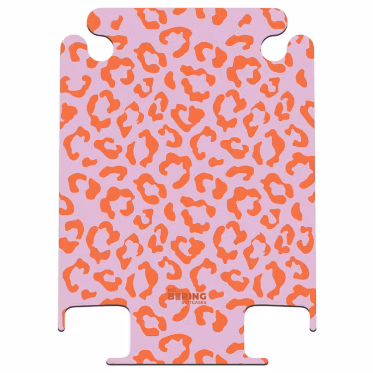 CaseSwap™ - Dierenprints - Panterprint koffer in oranje en lichtroze — 1