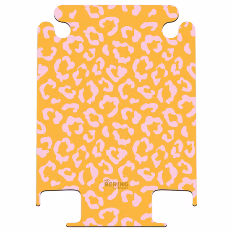 CaseSwap™ - Dierenprints - Panterprint koffer in oranje-geel en lichtroze — 1