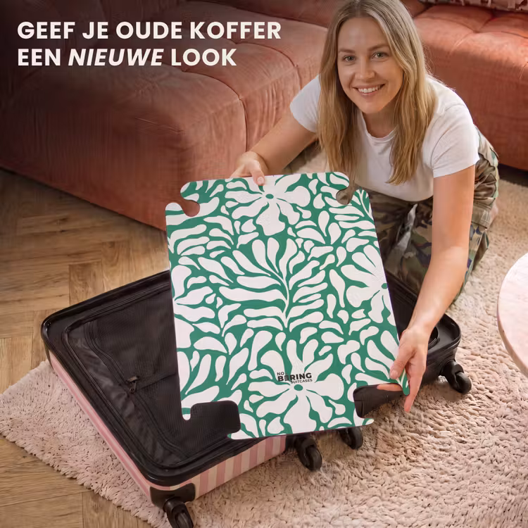 CaseSwap - Abstract - Groen/Wit Bloemenpatroon — 3
