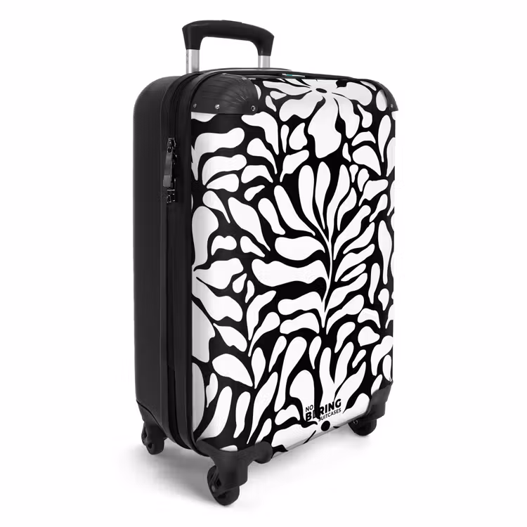 CaseSwap - Abstract - Zwart/Wit Bloemenpatroon — 2