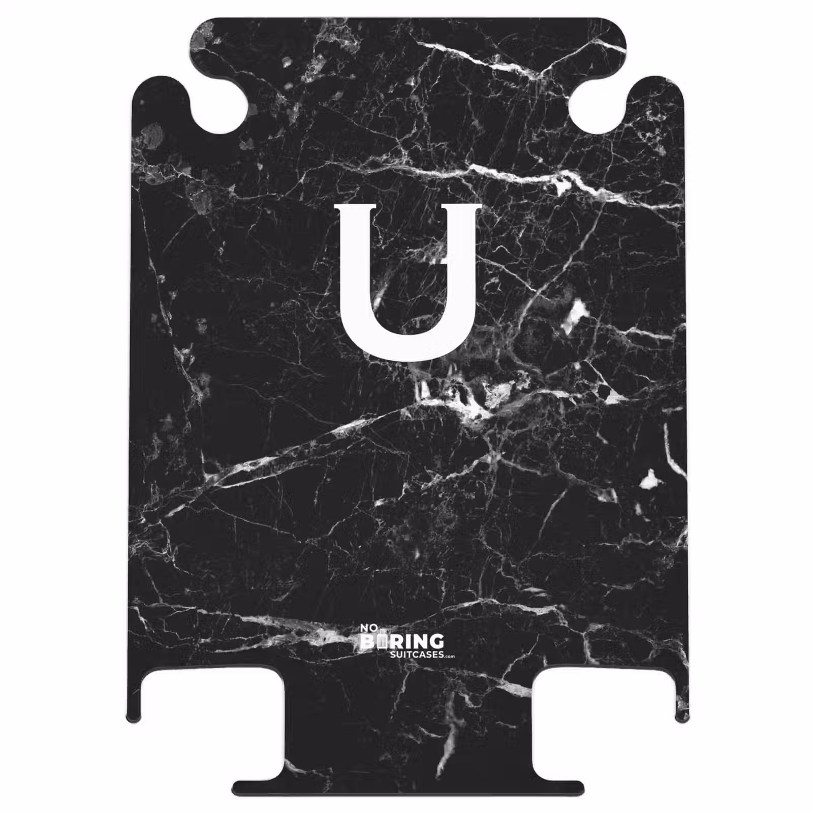 CaseSwap™ - Marmer - Letter U - Zwart - Marmer print — 1