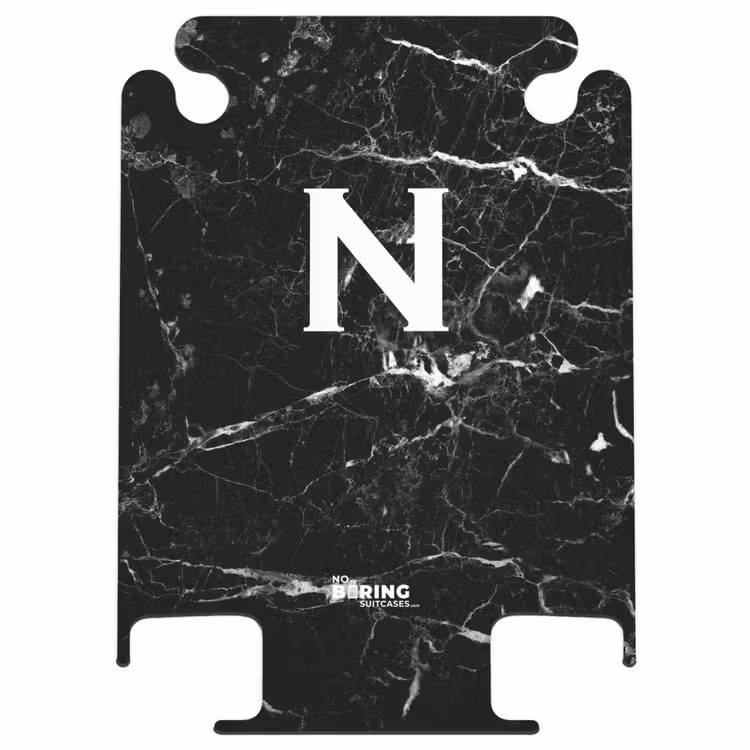 CaseSwap™ - Letter N - Marmer - Zwart - Marmer print — 1