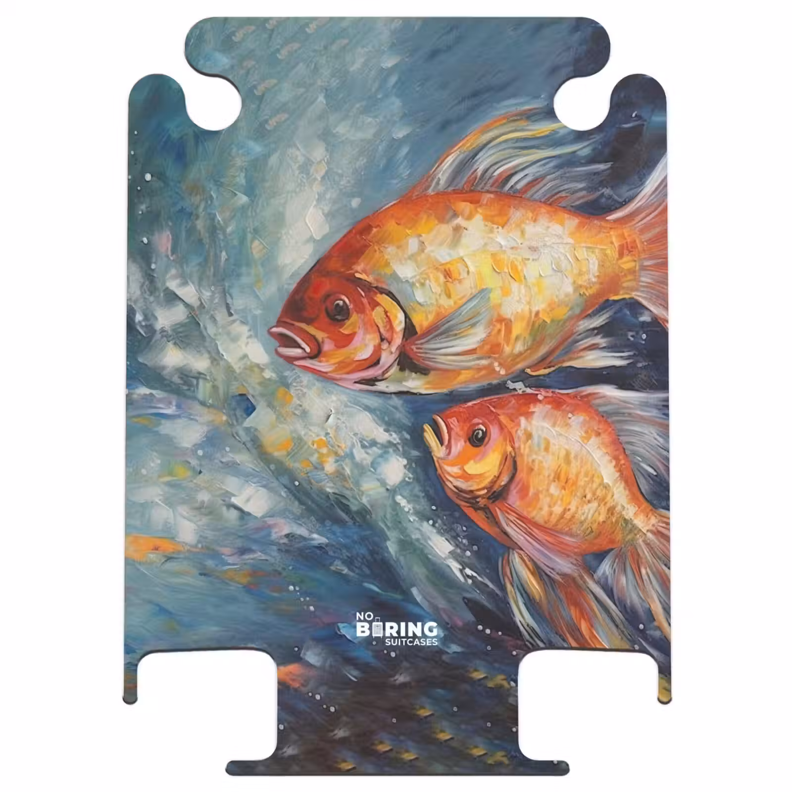 CaseSwap™ - Olieverf kunstwerk van 2 goudvissen in water — 1
