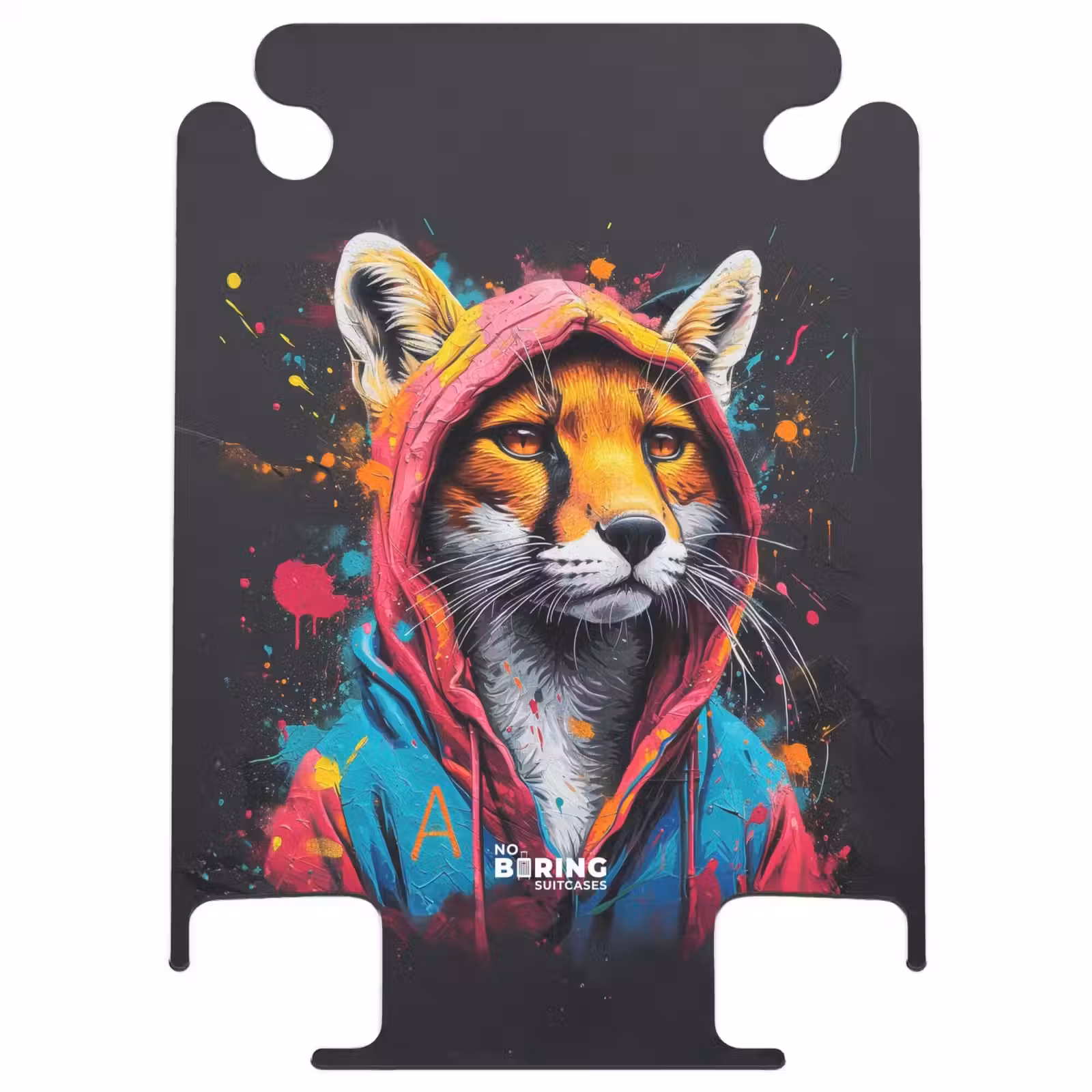 CaseSwap™ - Vos met roze en blauwe jas en verfspetters — 1