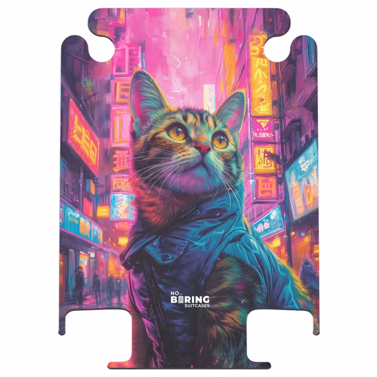 CaseSwap™ - Kat met jas in kleurrijke stad — 1
