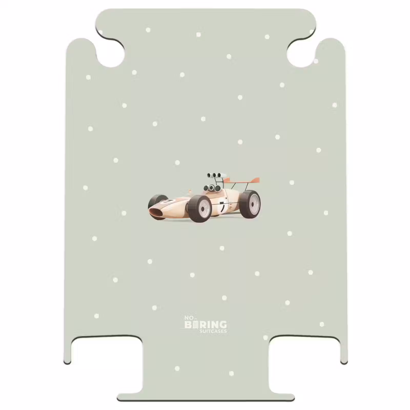 CaseSwap™ - Beige retro raceauto op groene stippen achtergrond — 1