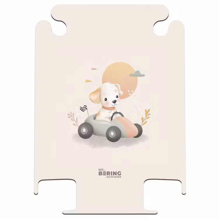 CaseSwap - Puppy in een raceauto in beige kleuren — 1