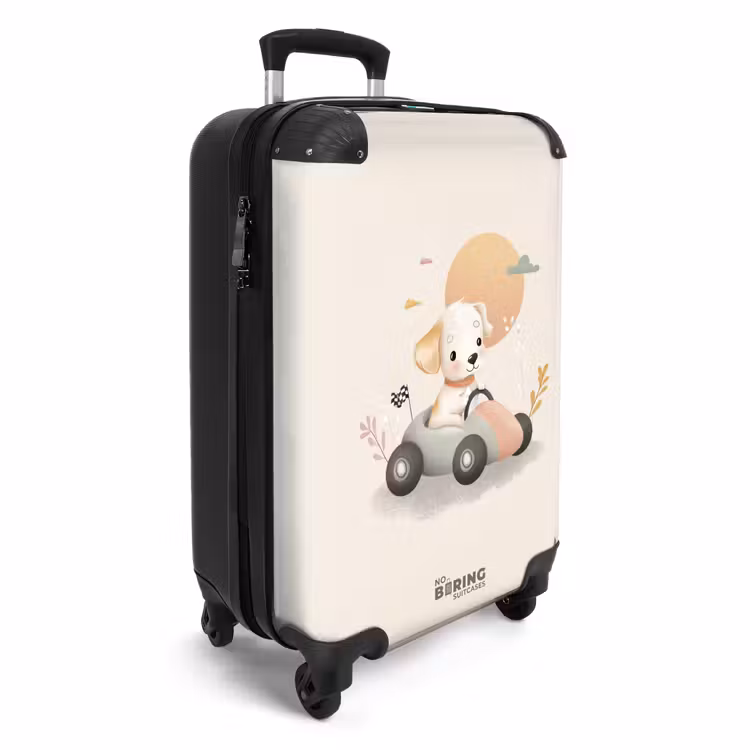 CaseSwap - Puppy in een raceauto in beige kleuren — 2