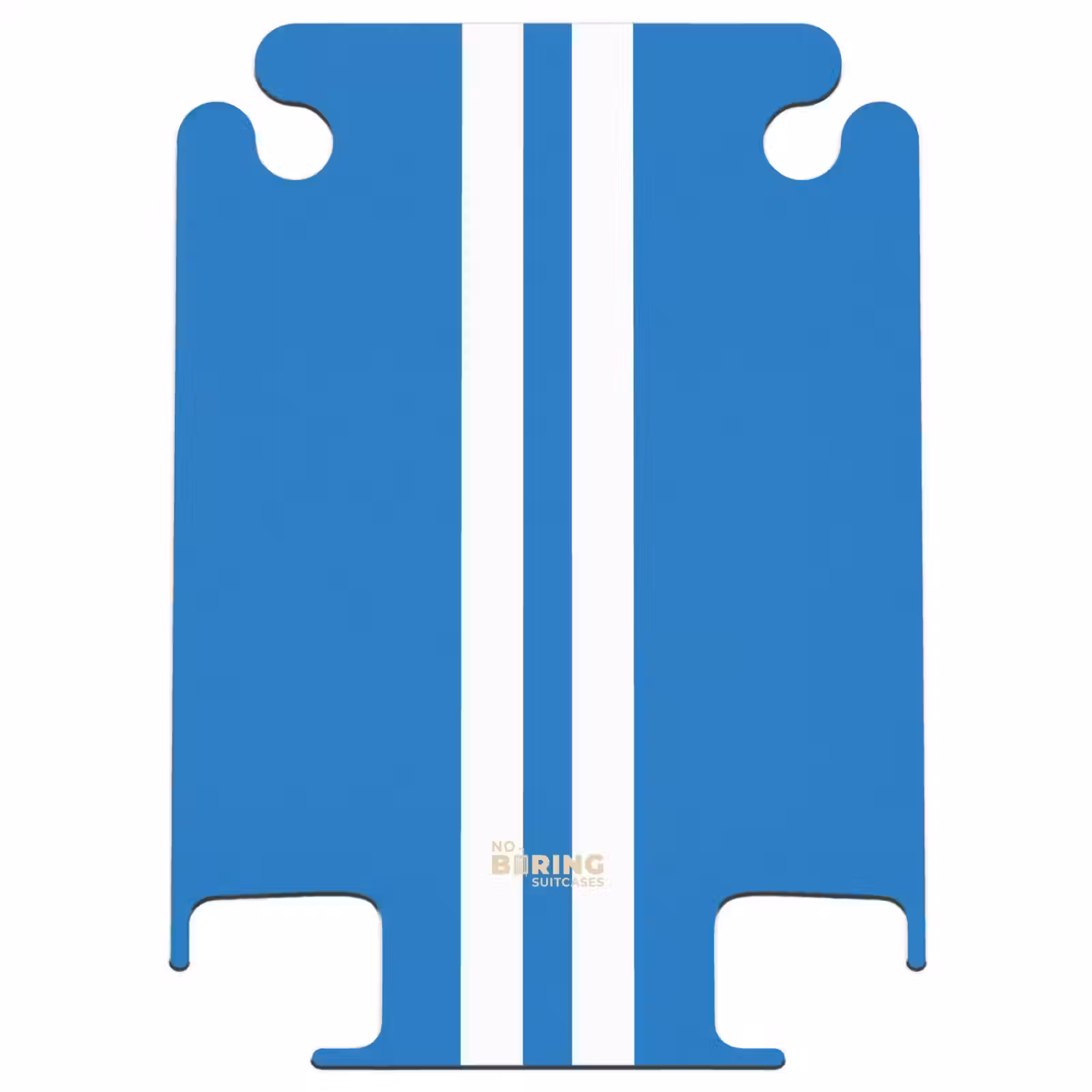 CaseSwap - Helderblauwe achtergrond met dubbele witte middenstreep — 1