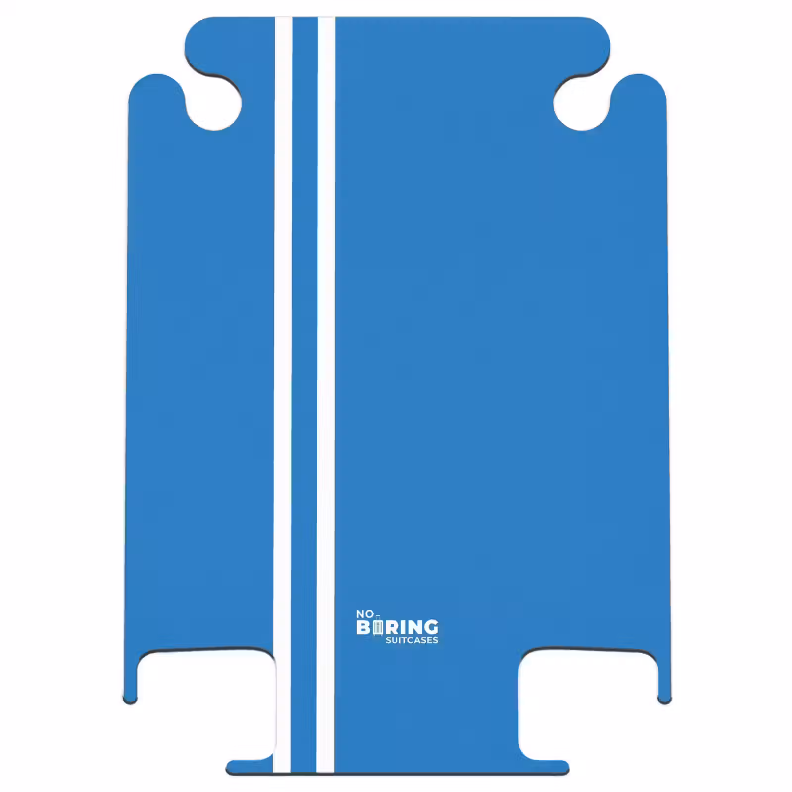 CaseSwap™ - Helderblauwe achtergrond met dubbele witte zijstrepen links — 1