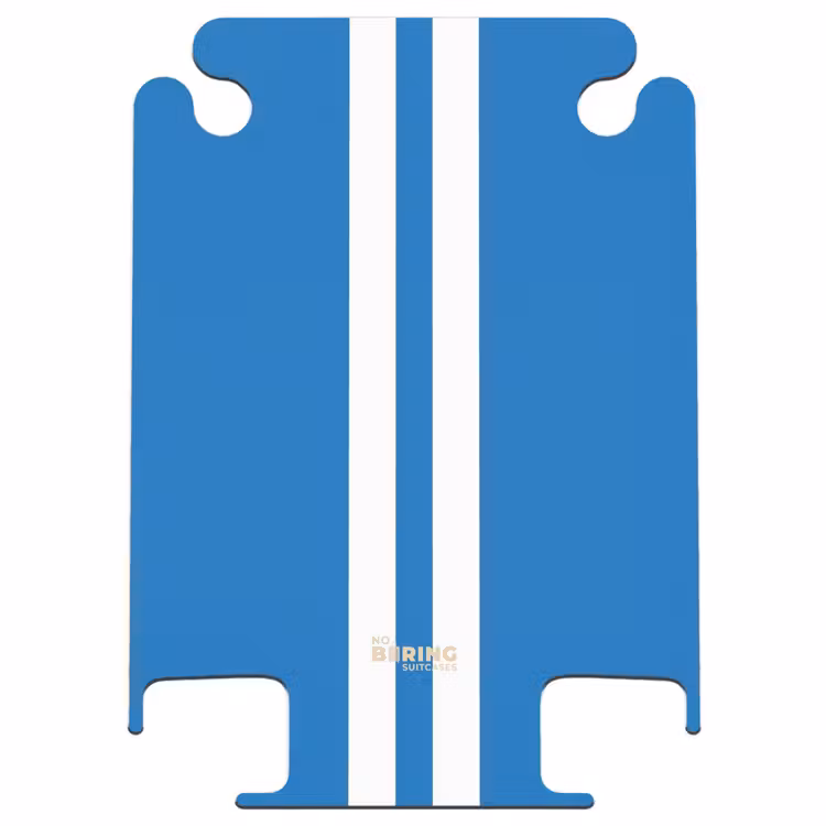 CaseSwap - Helderblauwe achtergrond met dubbele witte middenstreep — 1