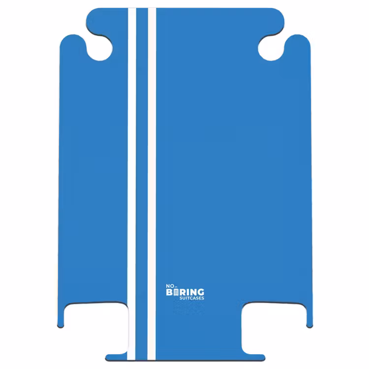 CaseSwap™ - Helderblauwe achtergrond met dubbele witte zijstrepen links — 1