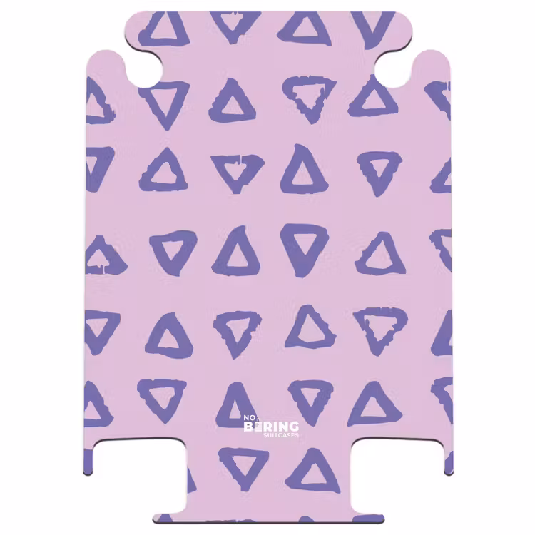 CaseSwap™ - Blauwe, driehoekige contouren op lavendelroze achtergrond — 1