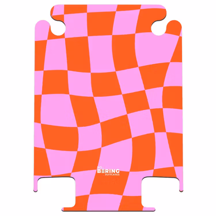CaseSwap - Golvend dambordpatroon in rood en roze — 1