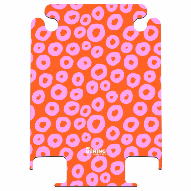 CaseSwap - Roze cirkelpatroon met hartjesvulling op rood — 1