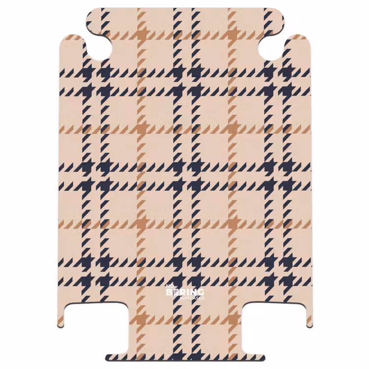 CaseSwap™ - Beige ruitpatroon met visgraatlijnen in zwart en bruin — 1