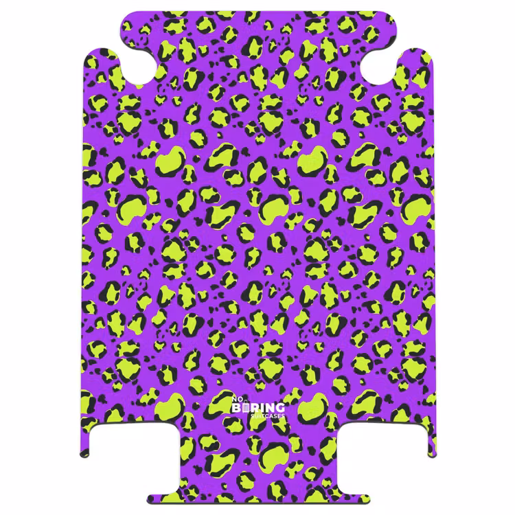 CaseSwap™ - Panterprint in limoengroen op paarse achtergrond — 1