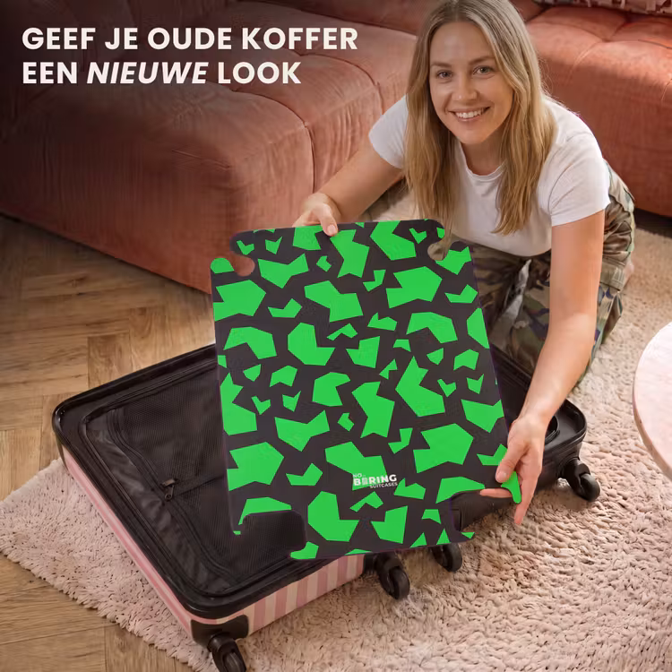 CaseSwap - Groene fragmenten op zwart — 3