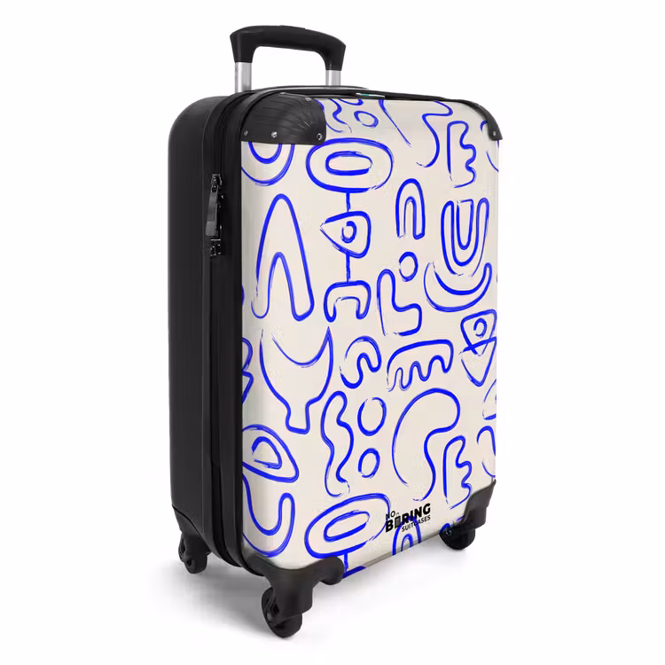 CaseSwap - Blauwe abstracte vormen op beige — 2