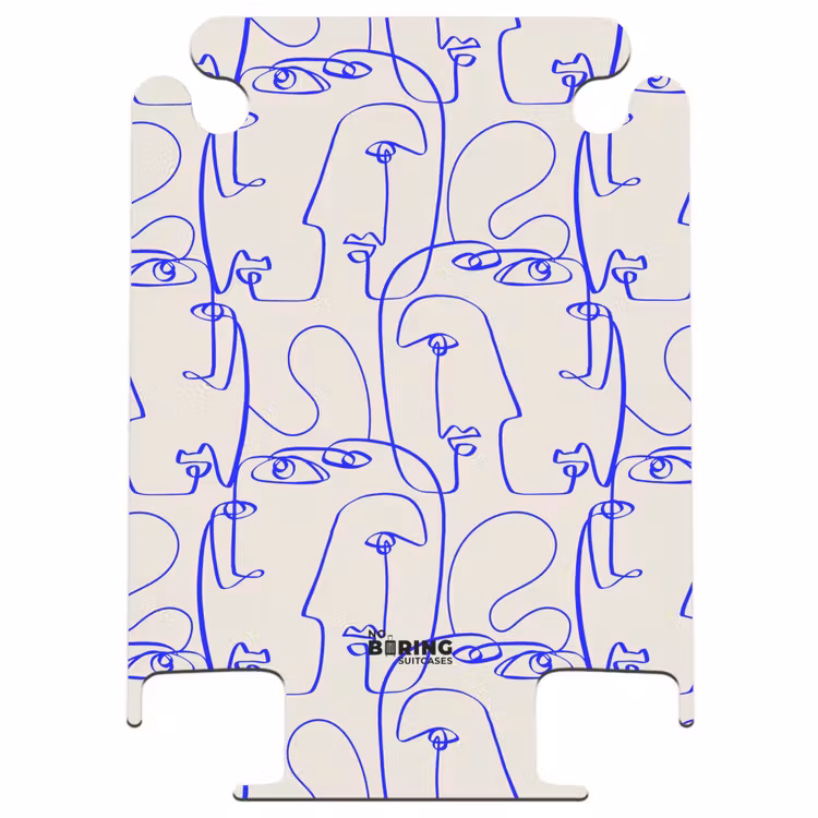 CaseSwap™ - Gezichten in blauwe lijn op beige achtergrond — 1