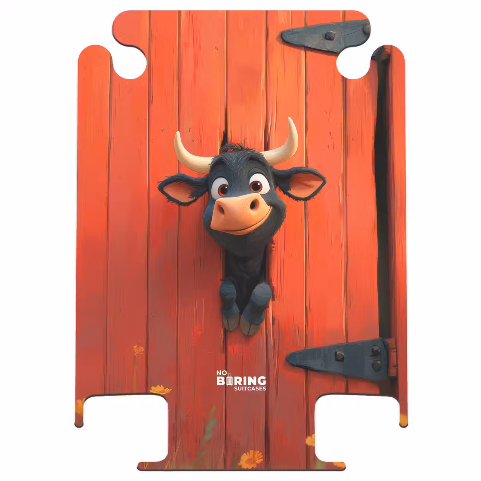 CaseSwap - Zwarte stier steekt kop door rode schuurdeur — 1