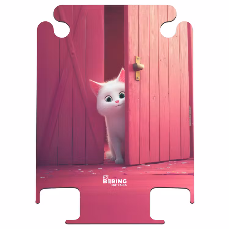 CaseSwap™ - Witte kat gluurt door roze deur — 1
