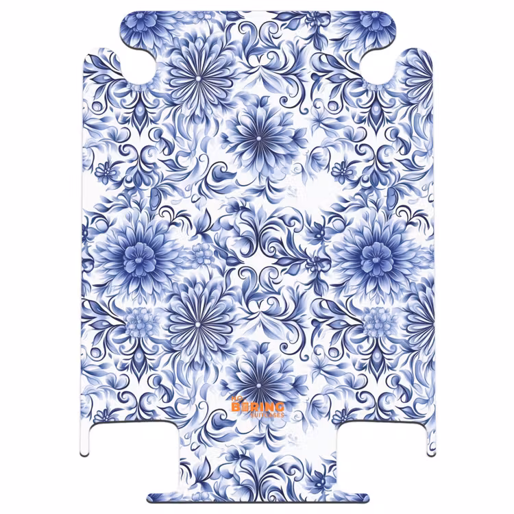 CaseSwap™ - Bloemen - Blauw - Patroon - Wit — 1