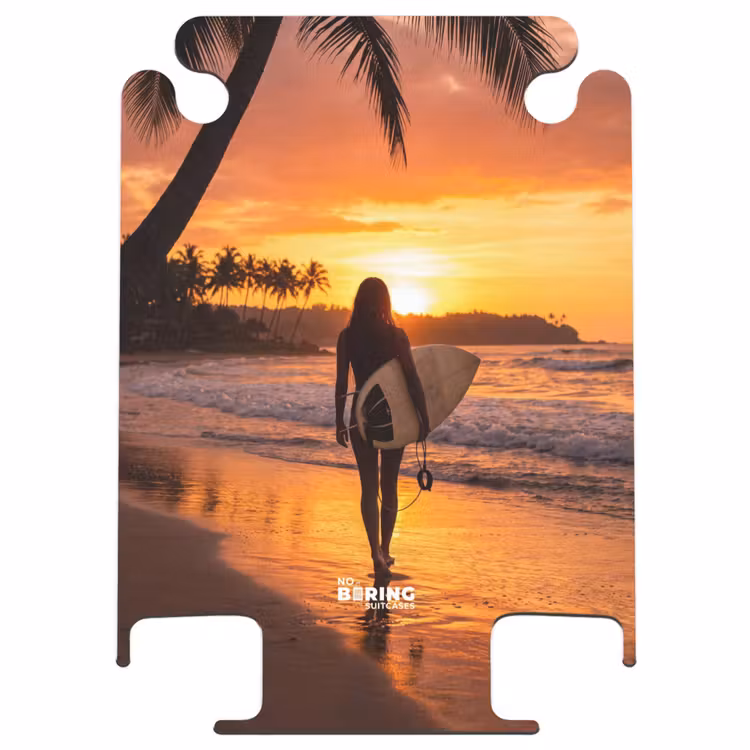 CaseSwap - Vrouw - Surfplank - Strand - Zonsondergang - Oranje — 1