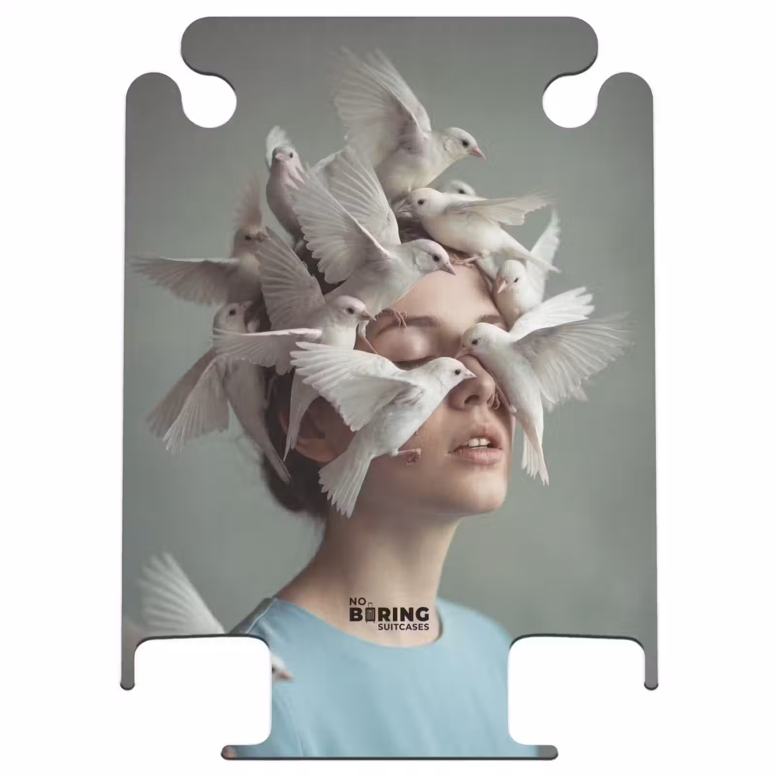 CaseSwap™ - Vrouw - Vogels - Abstract - Modern - Wit — 1