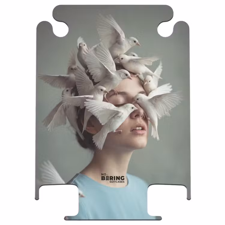 CaseSwap™ - Vrouw - Vogels - Abstract - Modern - Wit — 1