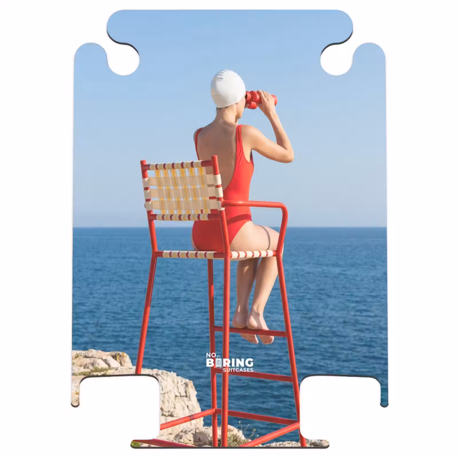 CaseSwap™ - Vrouw - Zee - Kust - Verrekijker - Rood — 1