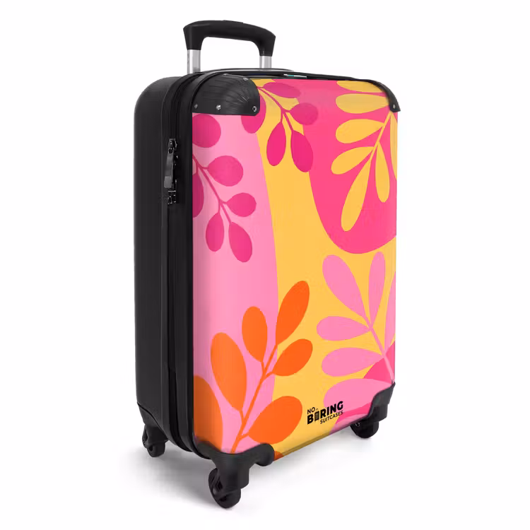 CaseSwap™ - Natuur - Bladeren - Abstract - Roze - Geel — 2