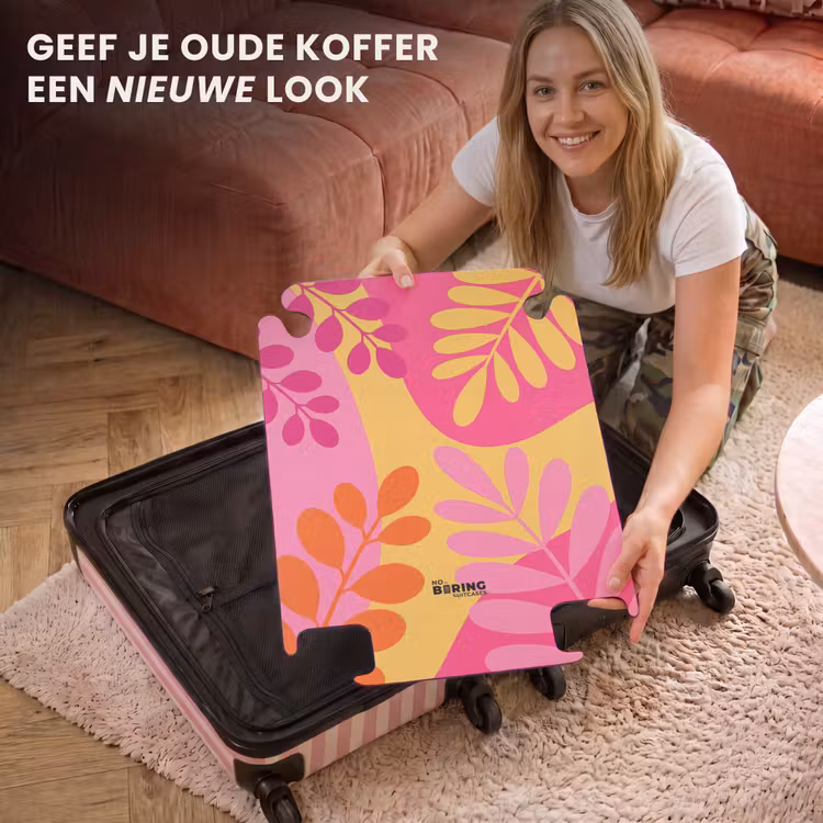CaseSwap™ - Natuur - Bladeren - Abstract - Roze - Geel — 3