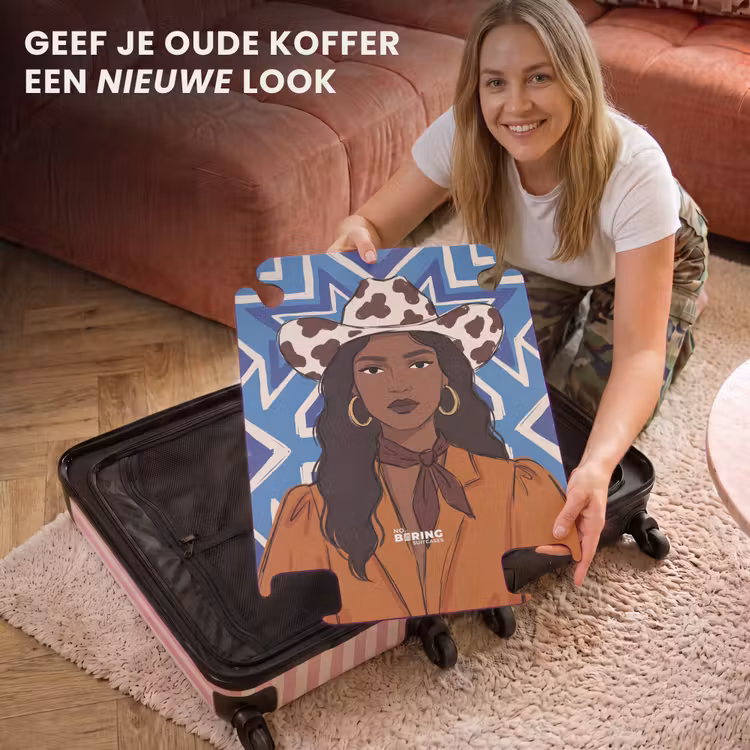 CaseSwap™ - Vrouw - Cowboyhoed - Portret - Modern - Blauw — 3