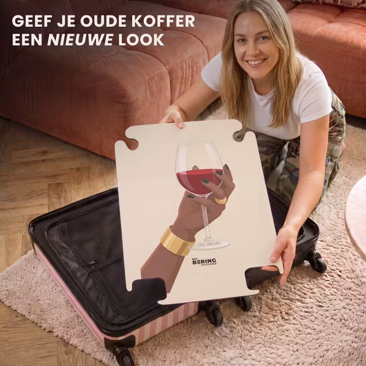 CaseSwap™ - Vrouw - Wijn - Glas - Illustratie - Rood — 3