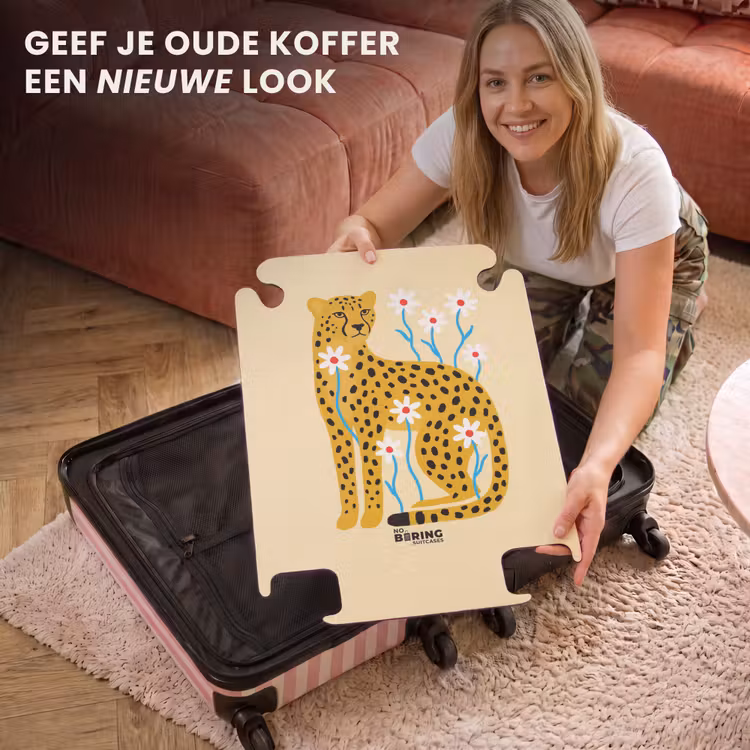 CaseSwap™ - Dieren - Jachtluipaard - Bloemen - Modern - Geel — 3