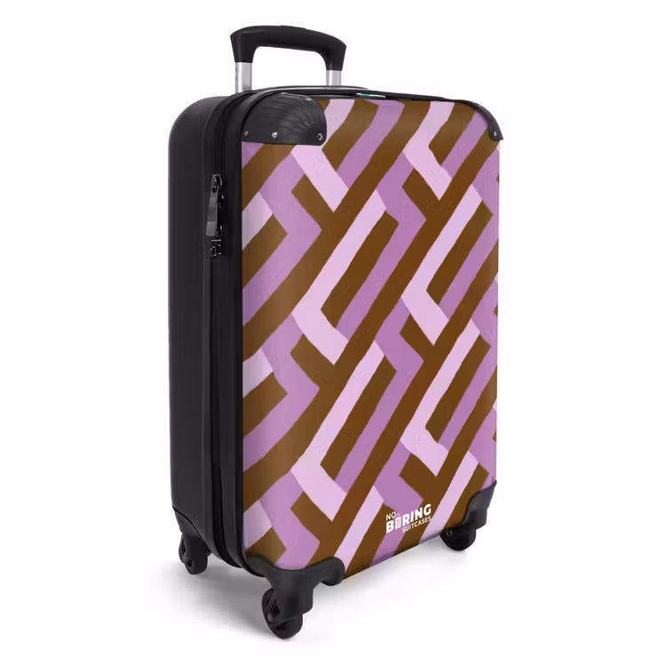 CaseSwap™ - Bruin - Roze - Geometrisch - Meander - Patroon — 2