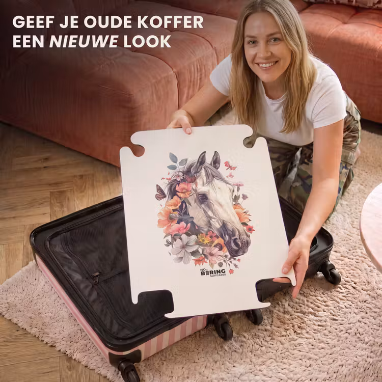 CaseSwap™ - Wit paardenhoofd omringd door bloemen en vlinders — 3