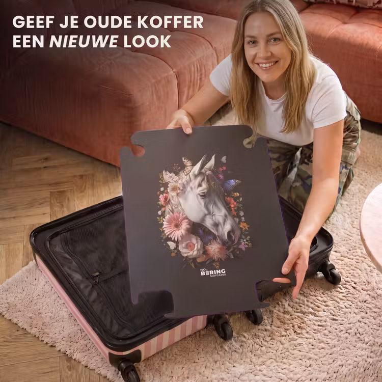 CaseSwap™ - Wit paardenhoofd tussen kleurrijke bloemenkrans — 3