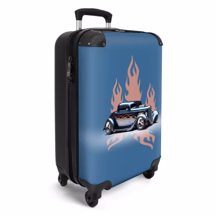 CaseSwap™ - Blauwe auto met roze vlammen — 2