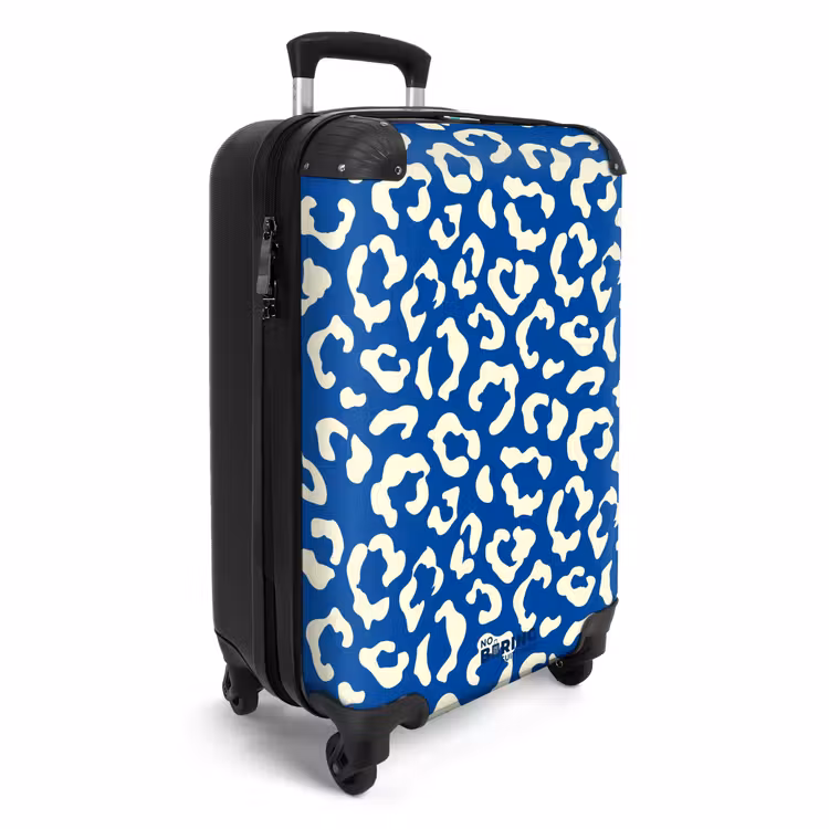 CaseSwap™ - Dierenprints - Panterprint koffer in blauw en wit — 2