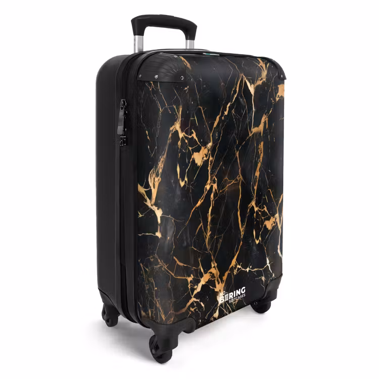 CaseSwap™ - Marmer - Gouden Aderen op Zwart Marmer — 2