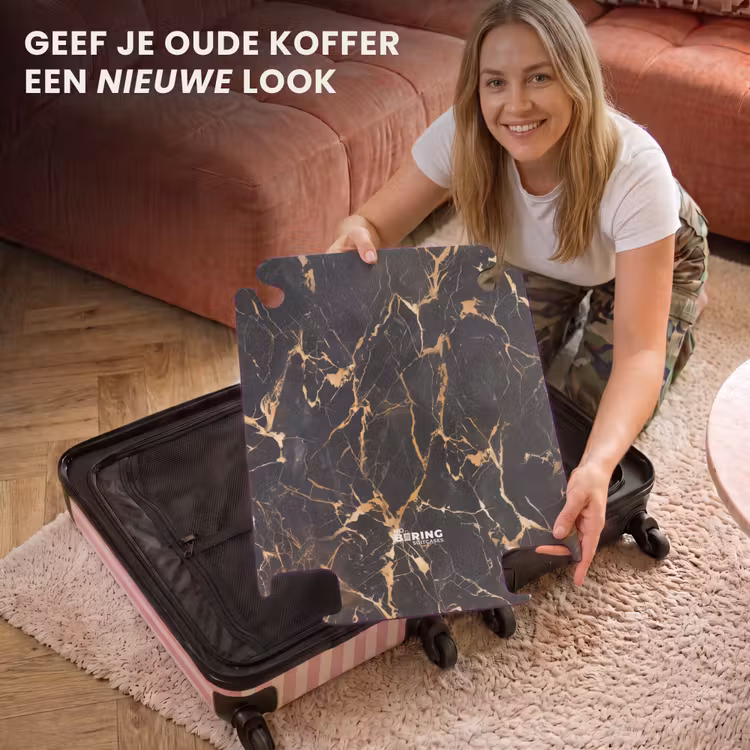 CaseSwap™ - Marmer - Gouden Aderen op Zwart Marmer — 3