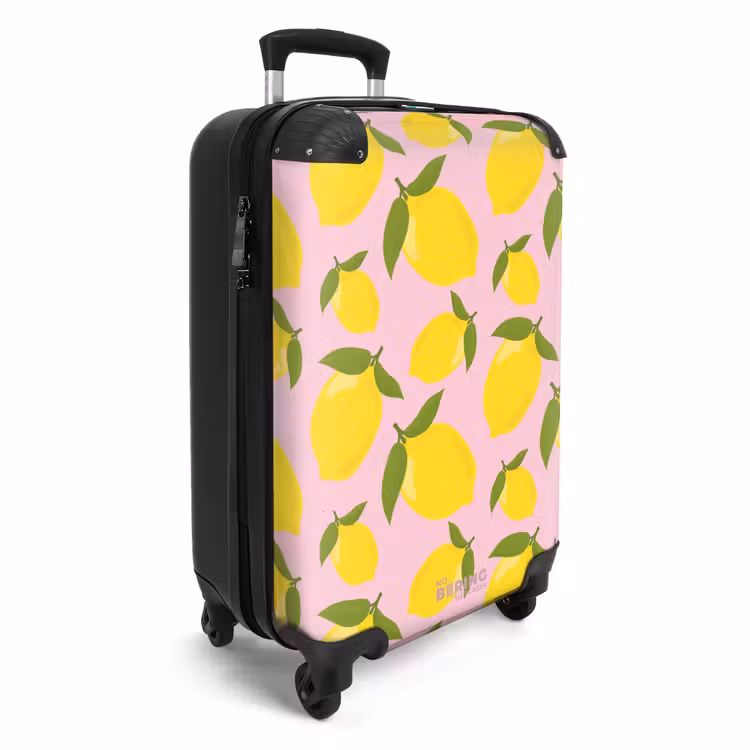 CaseSwap™ - Pastel - Citroenen op licht roze achtergrond — 2